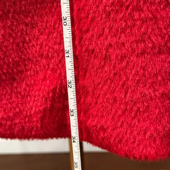 Coldwater Creek Red Faux Fur Car Coat - Picture 10 of 13